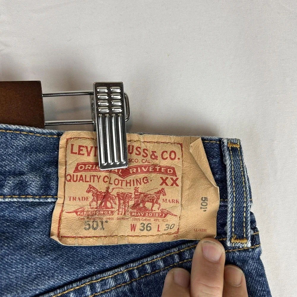 VTG Levis 501‎ Jeans Mens 36x30 (fit 34x30) Blue Button Fly Straight Leg Denim